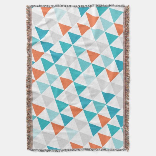 Geometrische driehoek Aqua Coral Modern Abstract Deken (Voorkant Verticaal)