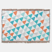 Geometrische driehoek Aqua Coral Modern Abstract Deken (Voorkant)