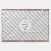 Geometrische driehoek Aqua en grijs monogram patro Deken (Voorkant)