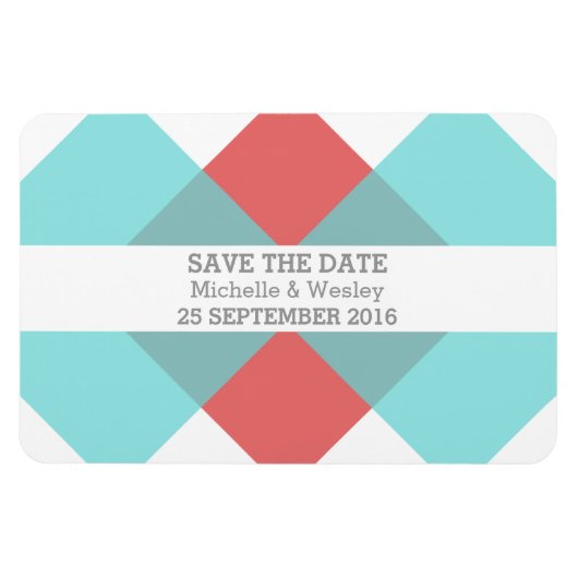 Geometrische driehoek bespaart de datum Magnet Bla Magneet (Horizontaal)