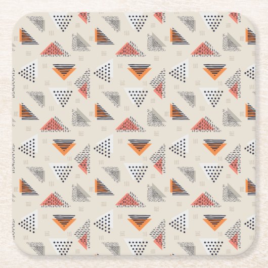 Geometrische driehoek Handtekening patroon Kartonnen Onderzetters (Voorkant)