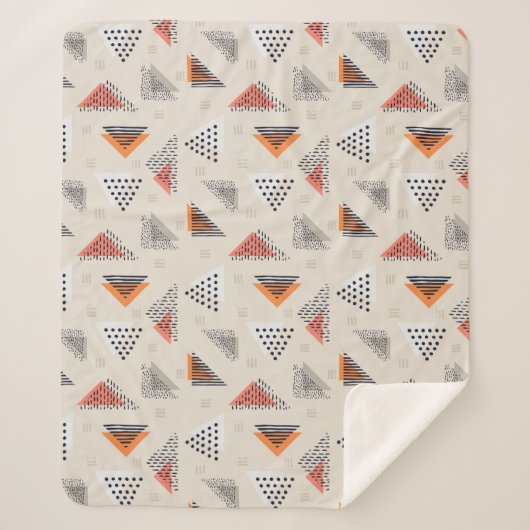 Geometrische driehoek Handtekening patroon Sherpa Deken (Voorkant)