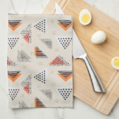 Geometrische driehoek Handtekening patroon Theedoek (Quarter Fold)