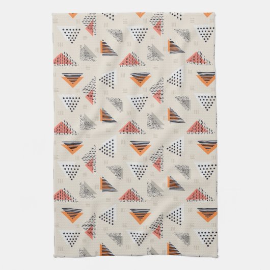 Geometrische driehoek Handtekening patroon Theedoek (Verticaal)