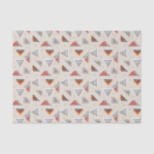 Geometrische driehoek Handtekening patroon Tissuepapier (Voorkant)