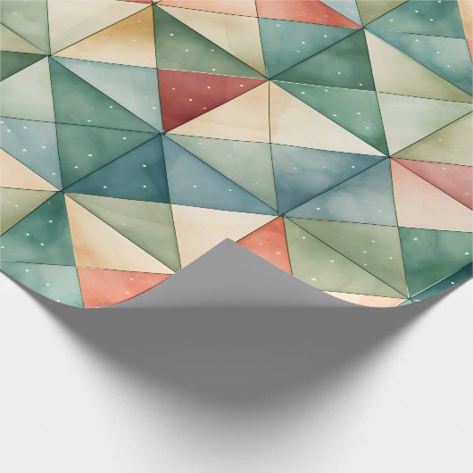 Geometrische driehoek Kerstmis Cadeaupapier (Hoek)