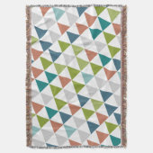 Geometrische driehoek marine groene grijze moderne deken (Voorkant Verticaal)