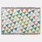 Geometrische driehoek marine groene grijze moderne deken (Voorkant)