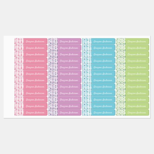 Geometrische driehoek met meerdere kleuren Kinder  Labels (Vel)