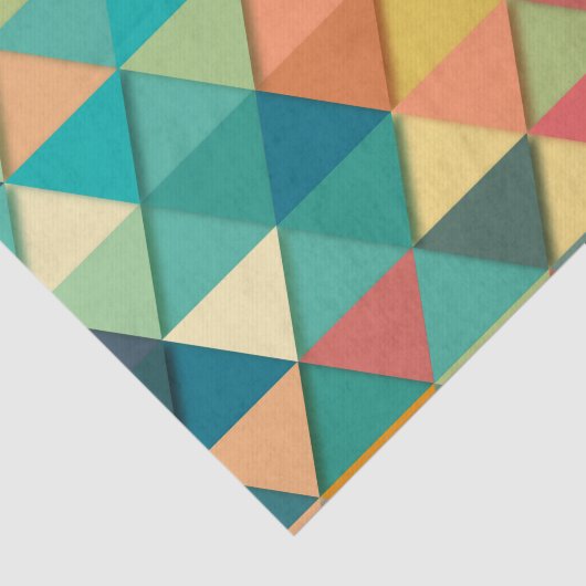 Geometrische driehoek met meerdere kleuren tissuepapier (Detail)