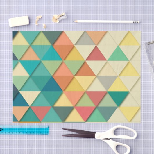 Geometrische driehoek met meerdere kleuren tissuepapier (Craft)