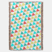 Geometrische driehoek Mint Aqua Coral Modern Abstr Deken (Voorkant Verticaal)