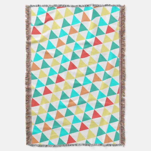 Geometrische driehoek Mint Aqua Coral Modern Abstr Deken (Voorkant Verticaal)