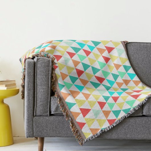 Geometrische driehoek Mint Aqua Coral Modern Abstr Deken