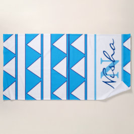 Geometrische driehoek monogram strandlaken