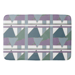 Geometrische driehoek patroon blauw violet groen badmat