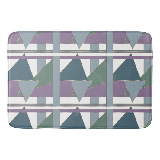 Geometrische driehoek patroon blauw violet groen badmat (Voorkant)