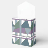 Geometrische driehoek patroon blauw violet groen bedankdoosjes (Geopend)
