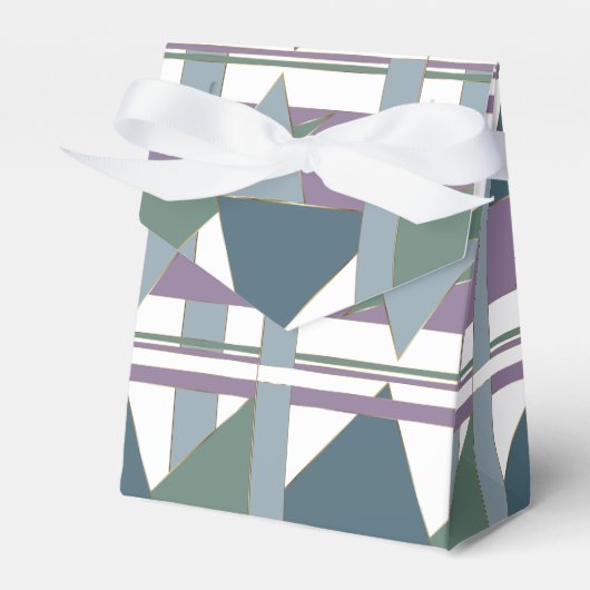 Geometrische driehoek patroon blauw violet groen bedankdoosjes (Voorkant Zijde)