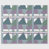 Geometrische driehoek patroon blauw violet groen cadeaupapier (Vlak)