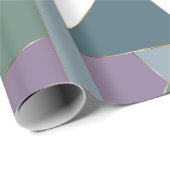 Geometrische driehoek patroon blauw violet groen cadeaupapier (Rol Hoek)