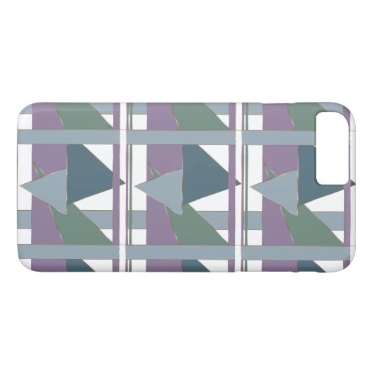Geometrische driehoek patroon blauw violet groen Case-Mate iPhone case (Achterkant (Horizontaal))