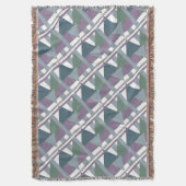 Geometrische driehoek patroon blauw violet groen deken (Voorkant Verticaal)