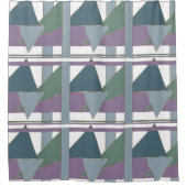 Geometrische driehoek patroon blauw violet groen douchegordijn (Voorkant)