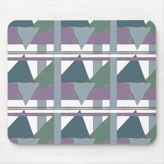 Geometrische driehoek patroon blauw violet groen muismat (Voorkant)