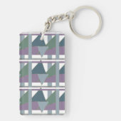 Geometrische driehoek patroon blauw violet groen sleutelhanger (achterkant)