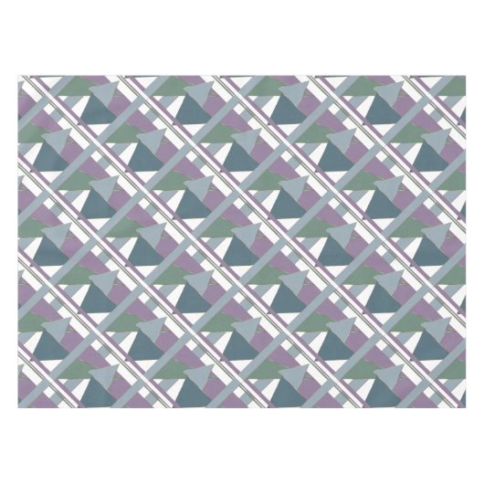 Geometrische driehoek patroon blauw violet groen tafelkleed (Voorkant (Horizontaal))