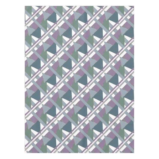 Geometrische driehoek patroon blauw violet groen tafelkleed (Voorkant)