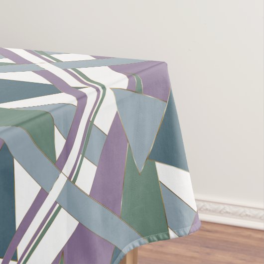 Geometrische driehoek patroon blauw violet groen tafelkleed (Voorbeeld)