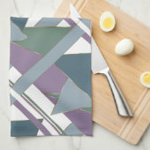 Geometrische driehoek patroon blauw violet groen theedoek (Quarter Fold)