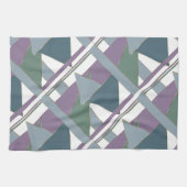 Geometrische driehoek patroon blauw violet groen theedoek (Horizontaal)