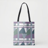 Geometrische driehoek patroon blauw violet groen tote bag (Voorkant)