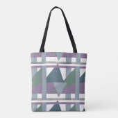 Geometrische driehoek patroon blauw violet groen tote bag (Achterkant)