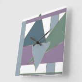 Geometrische driehoek patroon blauw violet groen vierkante klok (Hoek)