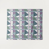 Geometrische driehoek patroon blauw violet groen wandkleed (Voorkant (horizontaal))