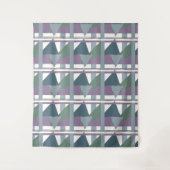 Geometrische driehoek patroon blauw violet groen wandkleed (Voorkant)