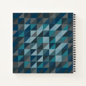 Geometrische driehoek Patroon Blauwgroen Blauw Aan Notitieboek (Achterkant)