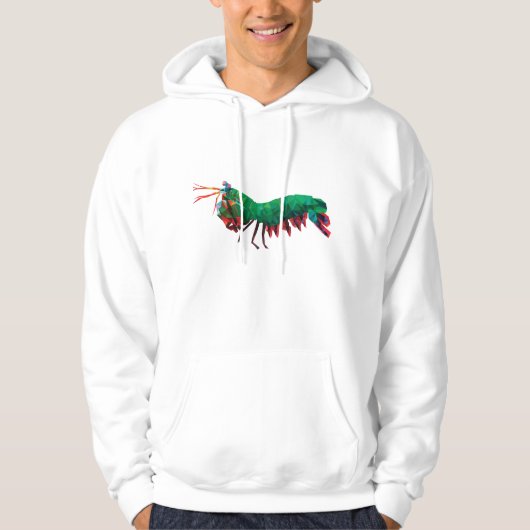 Geometrische driehoek Peacock Mantis Garnaal Hoodie (Voorkant)