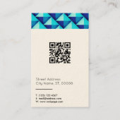 Geometrische driehoek piramide patroon blauw visitekaartje (Achterkant)