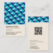Geometrische driehoek piramide patroon blauw visitekaartje (Voorkant / Achterkant)