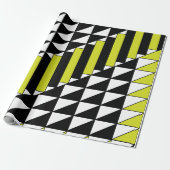 Geometrische driehoek Rechthoek zwart groen Cadeaupapier (Uitgerold)