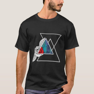 Geometrische driehoek Roos Esthetische Minimal Art T-shirt
