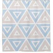 Geometrische driehoek van Taupe Blue Douchegordijn (Voorkant)