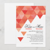 Geometrische driehoeken bruiloft | Koraalperen Kaart (Voorkant / Achterkant)