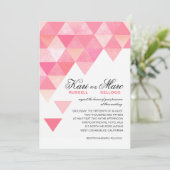 Geometrische driehoeken bruiloft | roze moeras kaart (Staand voorkant)