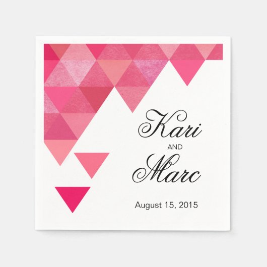 Geometrische driehoeken Cocktail Party | fuschia Servetten (Voorkant)